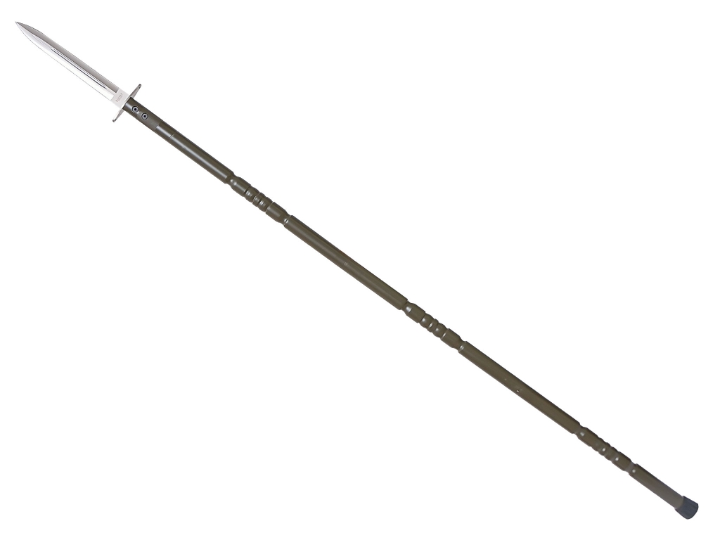 EPIEU DAGUE DE CHASSE AVEC LAME DOUBLE TRANCHANT 30 CM INOX ET MANCHE ALUMINIUM. ETUI EN CUIR.