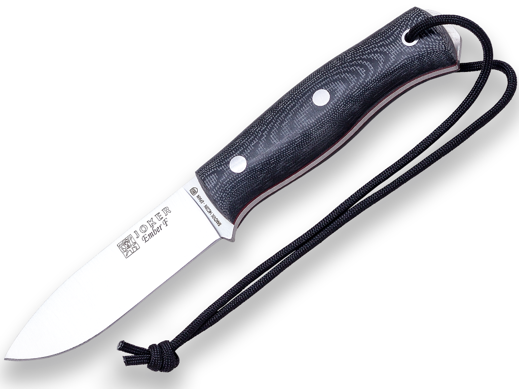 JOKER EMBER FLAT BUSHCRAFT AND SURVIVAL KNIFE CANVAS MICARTA HANDLE