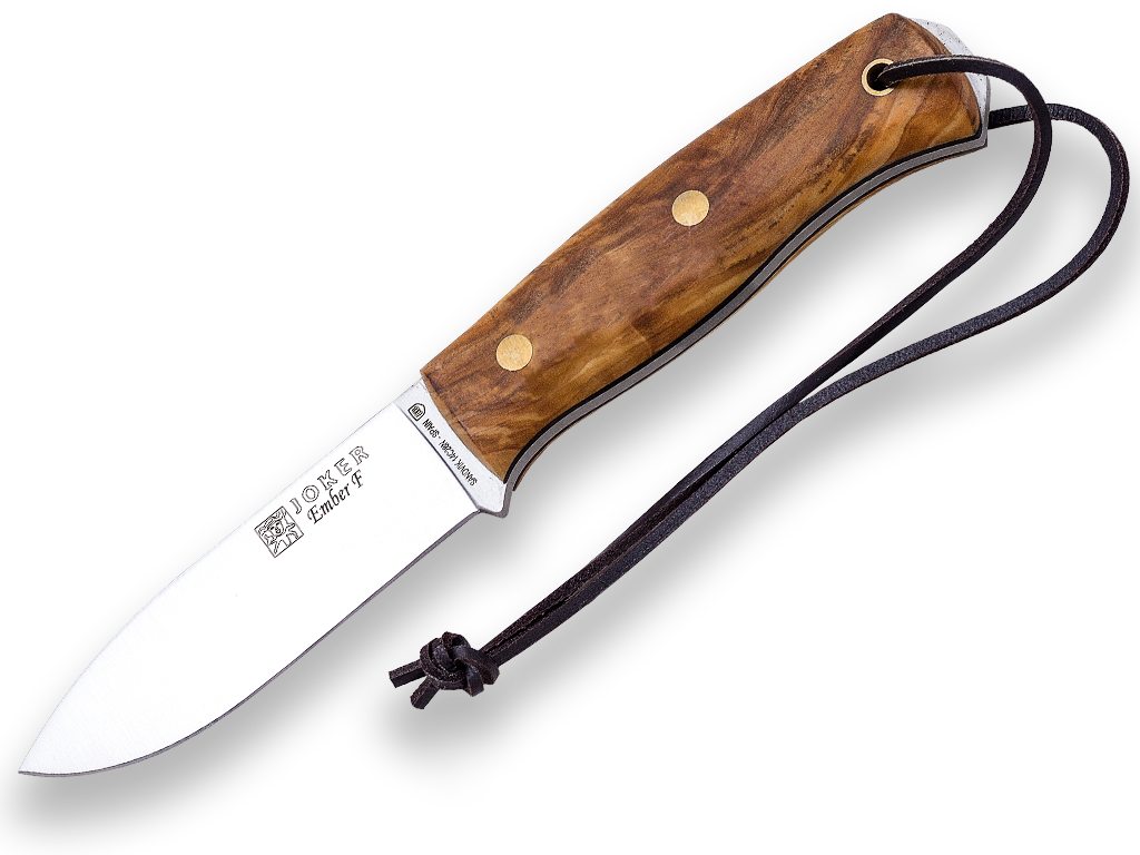 Olive handle JOKER EMBER FLAT bushcraft knife