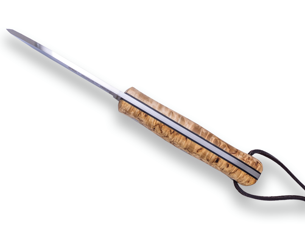 CUCHILLO BUSHCRAFT Y SUPERVIVENCIA JOKER BS9 NÓRDICO CON FERROCERIO MANGO DE ABEDUL RIZADO