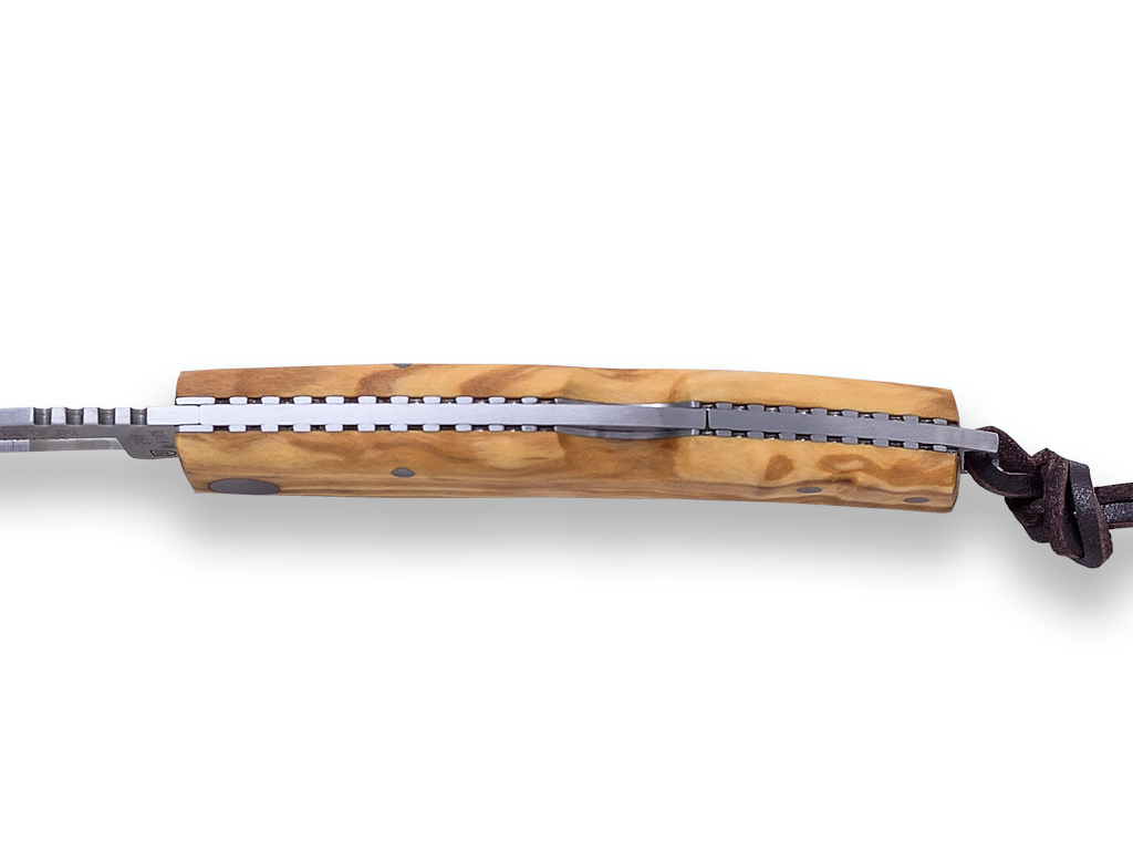 NAVAJA DEPORTIVA JOKER IBÉRICA ,CON BLOQUEO, CACHAS EN MADERA DE OLIVO, ACERO INOX MOVA 1.4116 Y HOJA DE 7,5 CM.