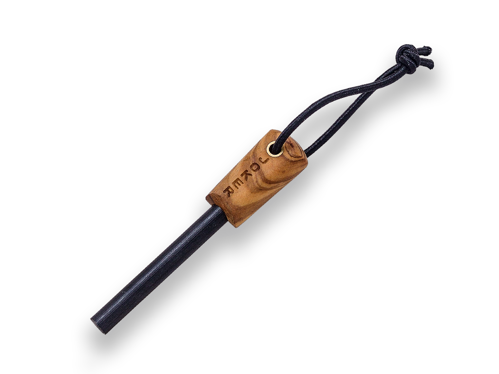 CUCHILLO BUSHCRAFT Y CAZA JOKER BS9 TRAMPERO. ACERO SANDVIK 14C28N, MANGO MADERA DE OLIVO, HOJA 10 CM. CON FUNDA VAQUETILLA Y FERROCERIO