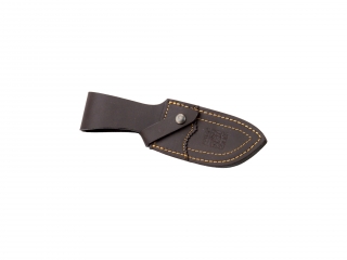 COUTEAU À DÉPOUILLER JOKER DESMOGUE, MANCHE CORNE DE CERF, LONGUEUR LAME 11 CM ACIER INOX. ETUI EN CUIR.