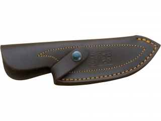 CUCHILLO DESOLLADOR JOKER CEBRA,MANGO ASTA DE CIERVO Y HOJA INOX DE 11 CM.FUNDA DE CUERO.