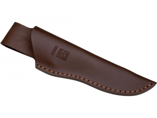 COUTEAU DE CHASSE JOKER OSO, MANCHE CORNE DE CERF, LONGUEUR LAME 12 CM.ÉTUI EN CUIR.