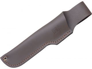 CUCHILLO DE CAZA JOKER CLUCHADERA, MANGO DE CIERVO, HOJA DE 14 CM. FUNDA DE CUERO.