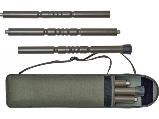 EPIEU DAGUE DE CHASSE AVEC LAME DOUBLE TRANCHANT 30 CM INOX ET MANCHE ALUMINIUM. ETUI EN CUIR.