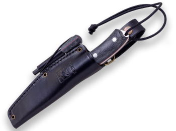 COUTEAU BUSHCRAFT ET DE SURVIE JOKER BUSHCRAFTER EN NOIR MICARTA AVEC FIRESTEEL.