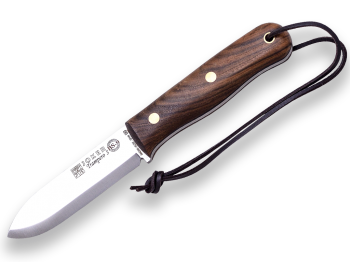 WALNUT HANDLE JOKER TRAMPERO SCANDI SURVIVAL AND BUSHCRAFT KNIFE W/ FIRESTEEL.