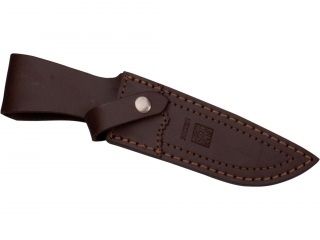 CUCHILLO DE MONTE CON PUÑO CORONA CIERVO Y HOJA INOX DE 14 CM.
