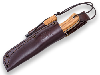 COUTEAU DE BUSHCRAFT JOKER CAMPERO EN BOIS D'OLIVIER AVEC FIRESTEEL