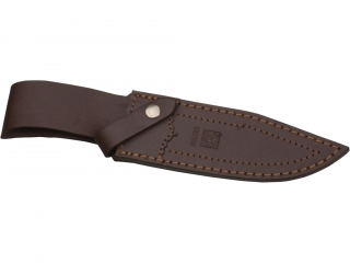CUCHILLO DE CAZA JOKER GAMO, MANGO MADERA ROJA, HOJA 15,5 CM ACERO INOX. MOVA. FUNDA DE CUERO