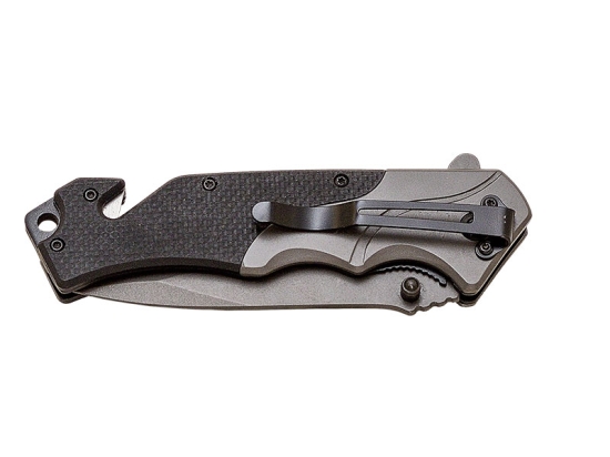 NAVAJA RESCATE PUÑO G10 APERTURA CON RODAMIENTOS H/ 9 CM + FUNDA