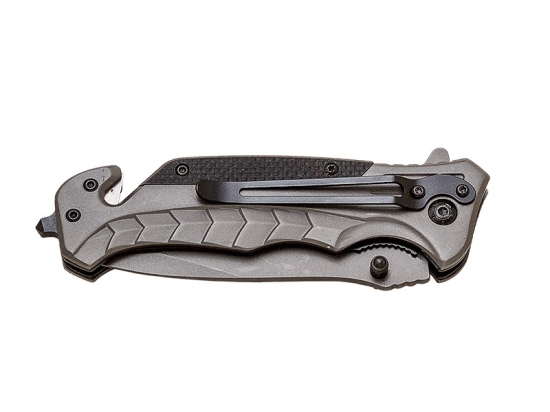 NAVAJA RESCATE PUÑO G10 APERTURA CON RODAMIENTOS H/ 9 CM + FUNDA