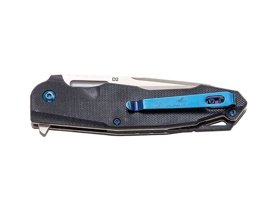 NAVAJA PUÑO G10 + FIBRA CARBONO APERTURA CON RODAMIENTO HOJA D2 9 CM