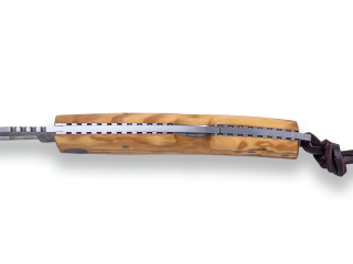 NAVAJA DEPORTIVA JOKER IBÉRICA ,CON BLOQUEO, CACHAS EN MADERA DE OLIVO, ACERO INOX MOVA 1.4116 Y HOJA DE 7,5 CM.