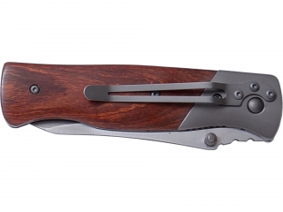 NAVAJA CON MANGO MADERA Y HOJA REVESTIMIENTO DE TITANIO DE 8.5 CM